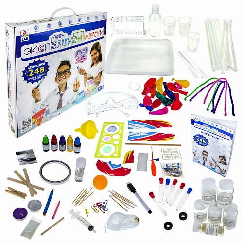 1TOY Научный набор Экспериментариум 248 опытов набор для шитья игрушки из фетра единорог