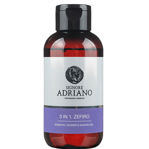 фото Signore adriano шампунь для волос, гель для душа и бритья 3 в 1 "zefiro" с эффектом ментола