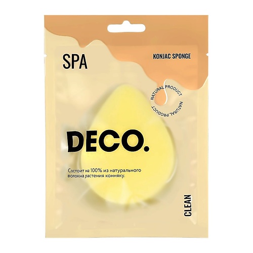 DECO. Спонж из конняку каплевидный yellow deco спонж из конняку clean seashell