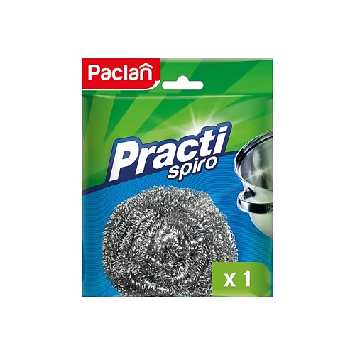 PACLAN Practi spiro Мочалка металлическая 1 скрепер алюминиевый сибртех для уборки снега ковш 420 × 750 мм металлическая планка стальная ручка