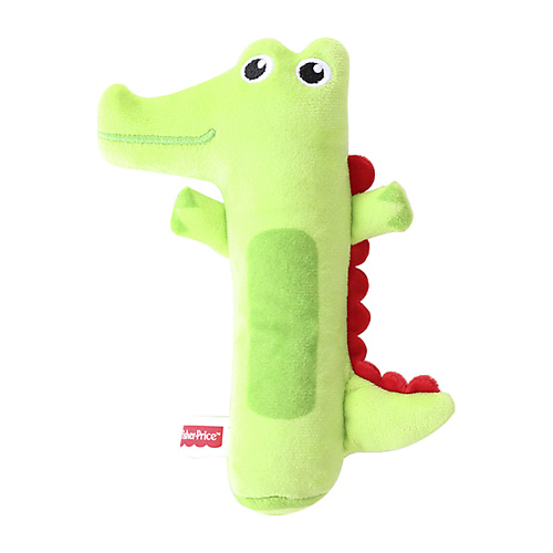 цена Мягкая игрушка FISHER PRICE Погремушка-пищалка  Крокодильчик 0+