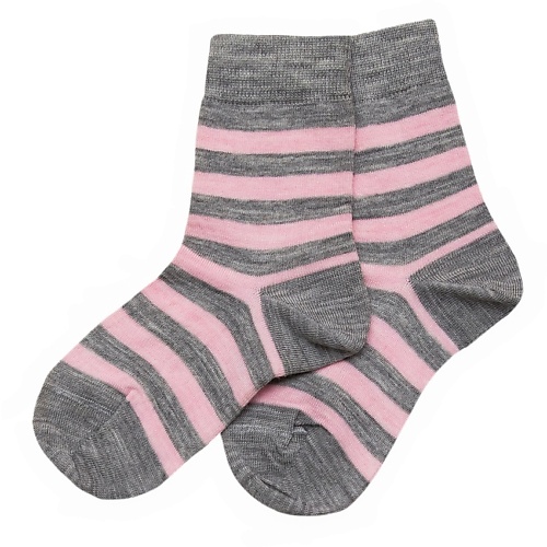 WOOL&COTTON Носки женские Серо-розовая полоска incanto носки женские grigio melange