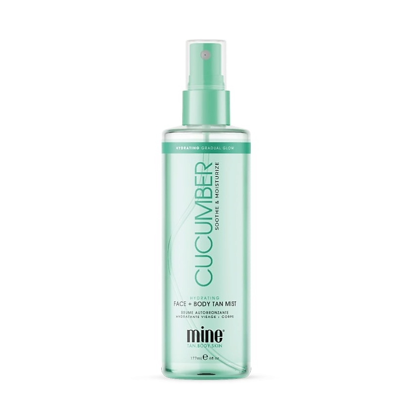 фото Освежающий мист–автозагар для лица и тела cucumber hydrating face& body tan mist 177 мл minetan