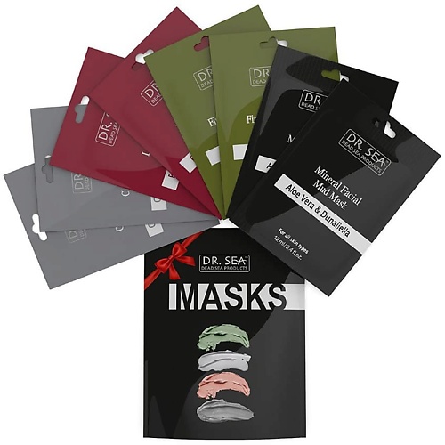 Набор масок для лица DR. SEA Набор Очищение, Лифтинг, Пилинг, Увлажнение: маски-саше для лица
