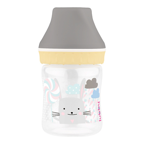 LUBBY Бутылочка для кормления с молочной соской с клапаном, широким горлом, с рождения крошка я бутылочка для кормления мишка малыш с рождения