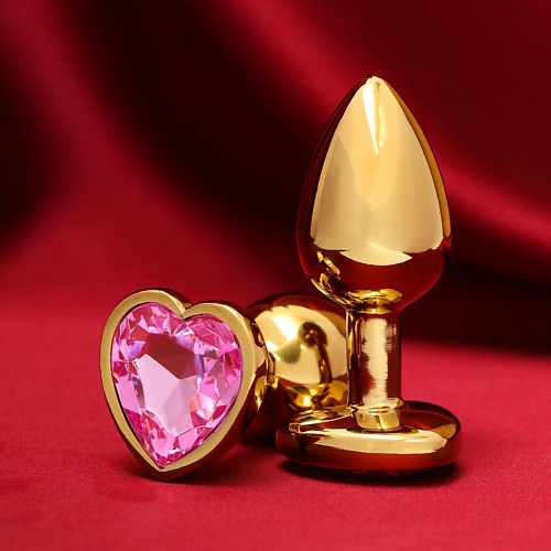 ОКИ-ЧПОКИ Анальная пробка, с тёмно-фиолетовым кристаллом в форме сердца satisfyer анальная пробка sweet seal с вибрацией