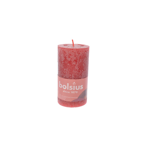BOLSIUS Свеча рустик Shine красная 415 bolsius свеча в стекле ароматическая sensilight ваниль 270