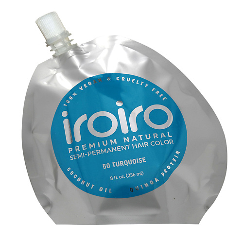 IROIRO Семи-перманентный краситель для волос 50 TURQUOISE Бирюзовый семиперманентный краситель iroiro 140 platinum 118 мл