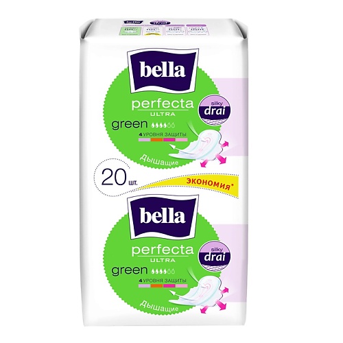 BELLA Прокладки ультратонкие Perfecta Ultra Green 20.0 прокладки женские гигиенические molped ultra с крылышками нормал 18 шт