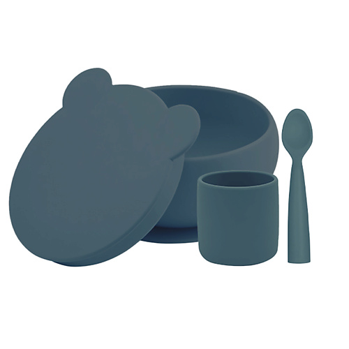 фото Minikoioi набор посуды для детей стаканчик глубокая тарелка ложка 0+