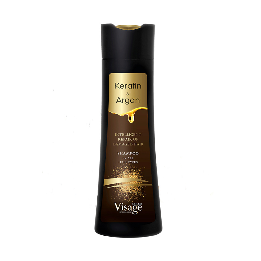 фото Шампунь кератин арган shampoo keratin & argan 400 мл visage color hair fashion