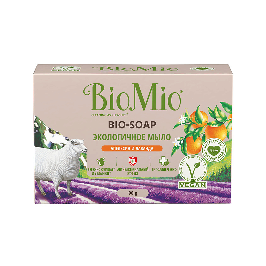 фото Bio-soap туалетное мыло апельсин, лаванда и мята 90 мл bio mio