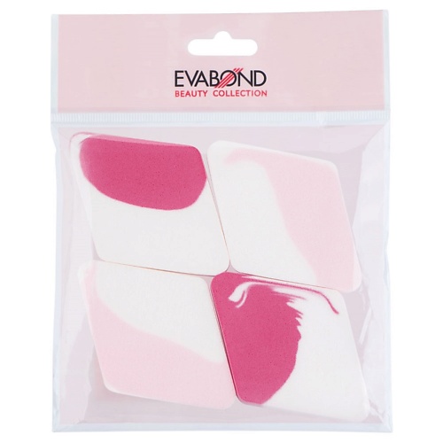 EVABOND Спонжи для макияжа ромбовидные двухцветные обезжириватель для ресниц evabond 02 объем 30мл