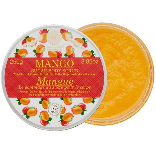 SAULES FABRIKA Сахарный скраб для тела с ароматом Манго 250 levrana скраб для тела тонизирующий дикое манго