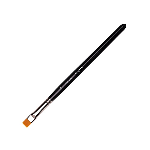 M.ART Кисть для бровей № 10 плоская, синтетика, ручка черная, профессиональная bronsun крем краска для бровей и ресниц 2 иссиня черная 15 мл