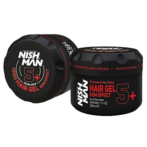 NISHMAN Гель для укладки волос HAIR GEL 5+ Gum Effect Ultra Hold 300.0 лак для укладки волос taft ultra сверхсильная фиксация 4 200 мл