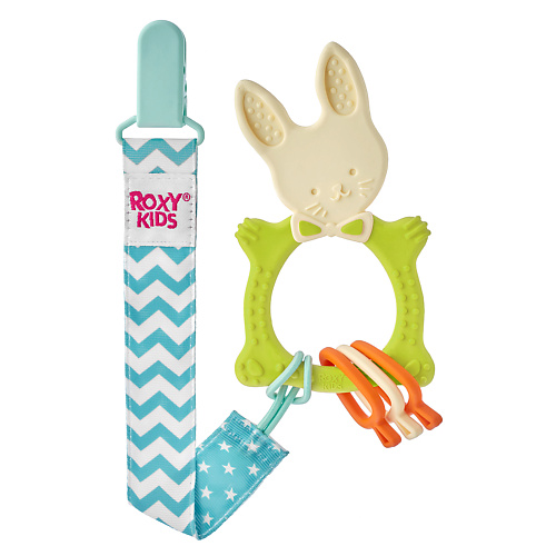 ROXY KIDS Универсальный прорезыватель BUNNY с держателем roxy kids термометр для воды giraffe