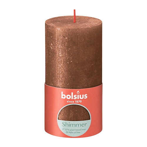 BOLSIUS Свеча рустик Shimmer медь 415 bolsius подсвечник bolsius сandle accessories 77 72 розовый для чайных свечей