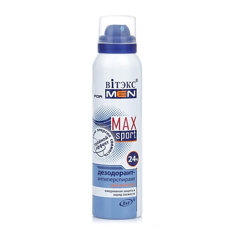 ВИТЭКС FOR MEN MAX  Sport дезодорант-антиперспирант 24 ч. 150 nivea роликовый дезодорант антиперспирант заряд свежести для мужчин