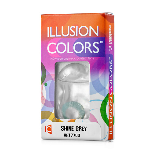фото Illusion цветные контактные линзы colors shine grey
