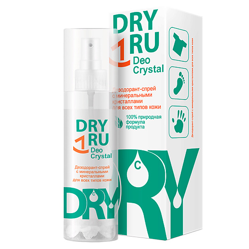 Дезодорант-кристалл DRY RU Дезодорант-спрей с минеральными кристаллами для всех типов кожи Deo Crystal