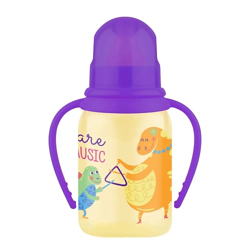 цена Бутылочка для детей LUBBY Бутылочка для кормления с соской молочной и ручкой, с рождения