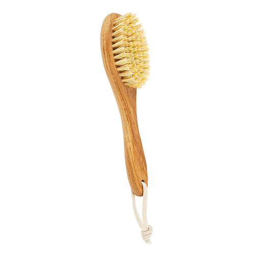 GROSHEFF Буковая щетка с ручкой и с щетиной кактуса для сухого массажа grosheff щетка для бороды овальная с щетиной кабана