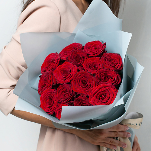 ЛЭТУАЛЬ FLOWERS Букет из бордовых роз 15 шт. (40 см) лэтуаль flowers композиция из мыла тиффани