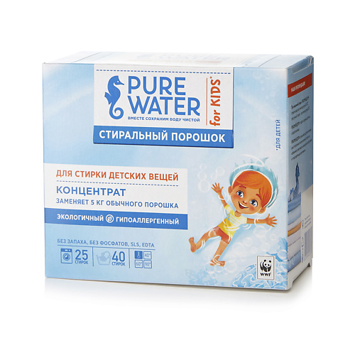 PURE WATER Стиральный порошок для детского белья 800 pure water моющее средство для мытья детской посуды 450 0
