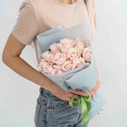 ЛЭТУАЛЬ FLOWERS Букет из нежных роз 15 шт.(40 см) упаковочная бумага night flowers