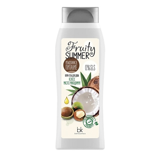 BELKOSMEX Fruty Summer Крем-гель для душа Изысканное питание кокос, масло макадамии 500.0 крем биобьюти интенсивное питание 50 мл