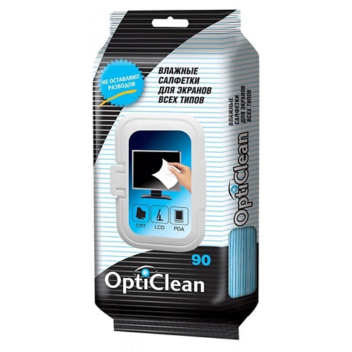 OPTI CLEAN Влажные салфетки для экранов 2 чистящие салфетки defender optima cln 30320 для экранов 100 шт