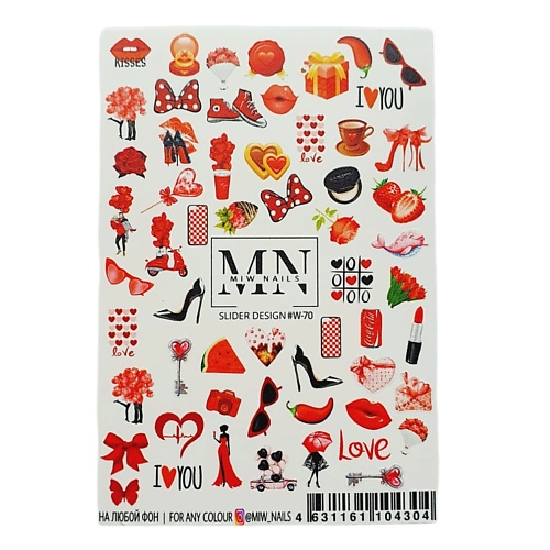 MIW NAILS Слайдер дизайн для ногтей любовь исцеление женственности возвращение в любовь