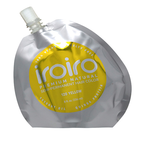IROIRO Семи-перманентный краситель для волос 120 YELLOW Желтый семиперманентный краситель iroiro 300 neon yellow 236 мл