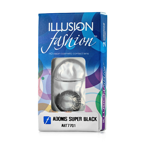 фото Illusion цветные контактные линзы fashion adonis superblack