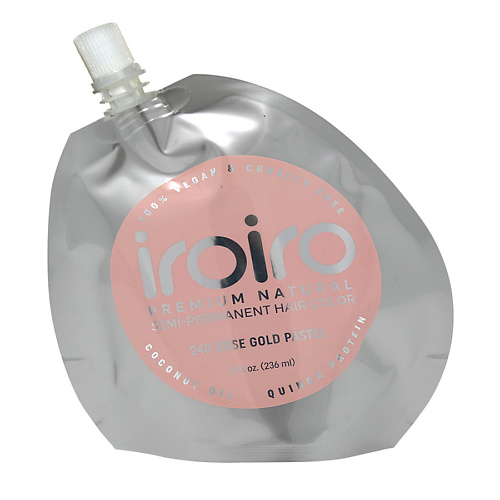 IROIRO Семи-перманентный краситель для волос 240 ROSE GOLD Розово-золотой iroiro семи перманентный краситель для волос 200 bubble gum pink нежно розовый