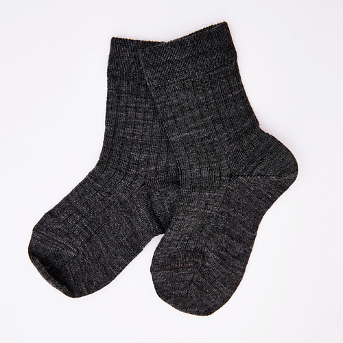 WOOL&COTTON Носки детские Серый рубчик Merino omsa kids 21p61 носки детские лапки nero 0