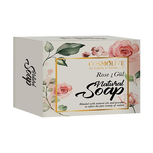Мыло твердое COSMOLIVE Мыло натуральное розовое rose natural soap