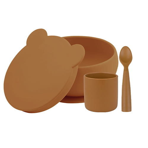MINIKOIOI Набор посуды для детей Стаканчик Глубокая тарелка Ложка 0+ minikoioi bowly детская глубокая тарелка миска с присоской и крышкой 0