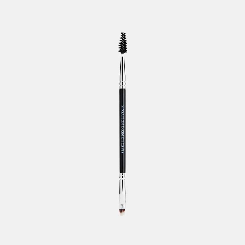 фото Angled brow definer brush # 18 двухсторонняя кисть для бровей # 18 sinsation cosmetics