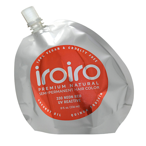 IROIRO Семи-перманентный краситель для волос 330 NEON RED Неоновый красный крем краска для волос garnier olia 9 2 неоновый розовый