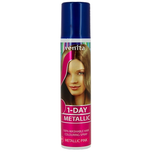 venita спрей для волос оттеночный venita 1 day metallic тон metallic blue голубой металлик 50 мл Спрей оттеночный VENITA Спрей для волос оттеночный 1-DAY METALLIC