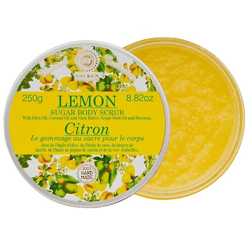 SAULES FABRIKA Сахарный скраб для тела с ароматом Лимон 250 tropical sun скраб для тела с ароматом вишня с хайлайтером 200