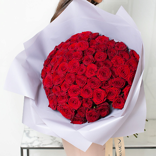 ЛЭТУАЛЬ FLOWERS Букет из бордовых роз 75 шт. (40 см) лэтуаль flowers букет из красных тюльпанов 15 шт
