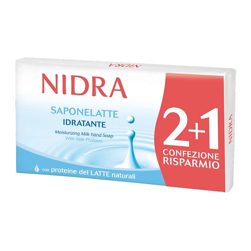 NIDRA Мыло твердое увлажняющее с молочными протеинами 300.0 nidra пена молочко для ванны с молочными протеинами увлажняющая 750
