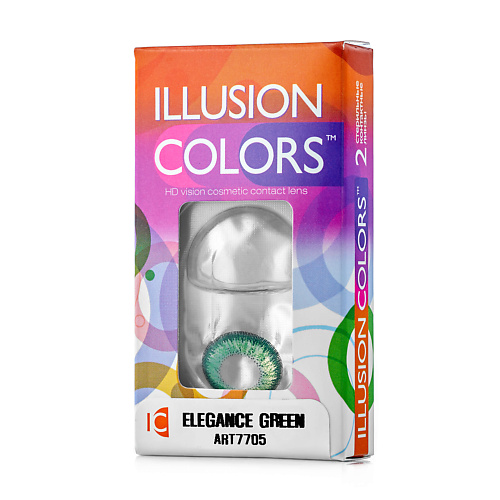 ILLUSION Цветные контактные линзы ILLUSION colors ELEGANCE green шампунь фиолетовый для холодных ярких оттенков блонда дж902 1 1000 мл