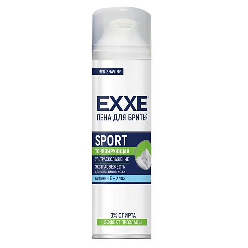 EXXE Пена для бритья Sport тонизирующая с алоэ и витамином Е 200 пена sportstar sensitiv для бритья мужская 200 мл