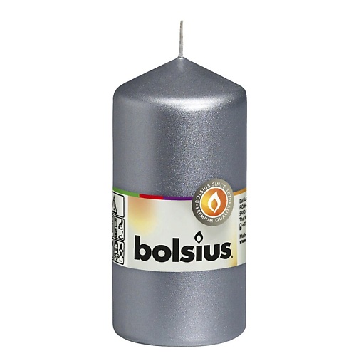 BOLSIUS Свеча столбик Classic серебряная 254 bolsius свечи столбик bolsius classic белые