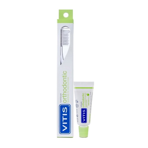 DENTAID Зубная щётка VITIS Orthodontic + Зубная паста VITIS dentaid зубная щётка vitis soft souple зубная паста vitis 15 мл 1