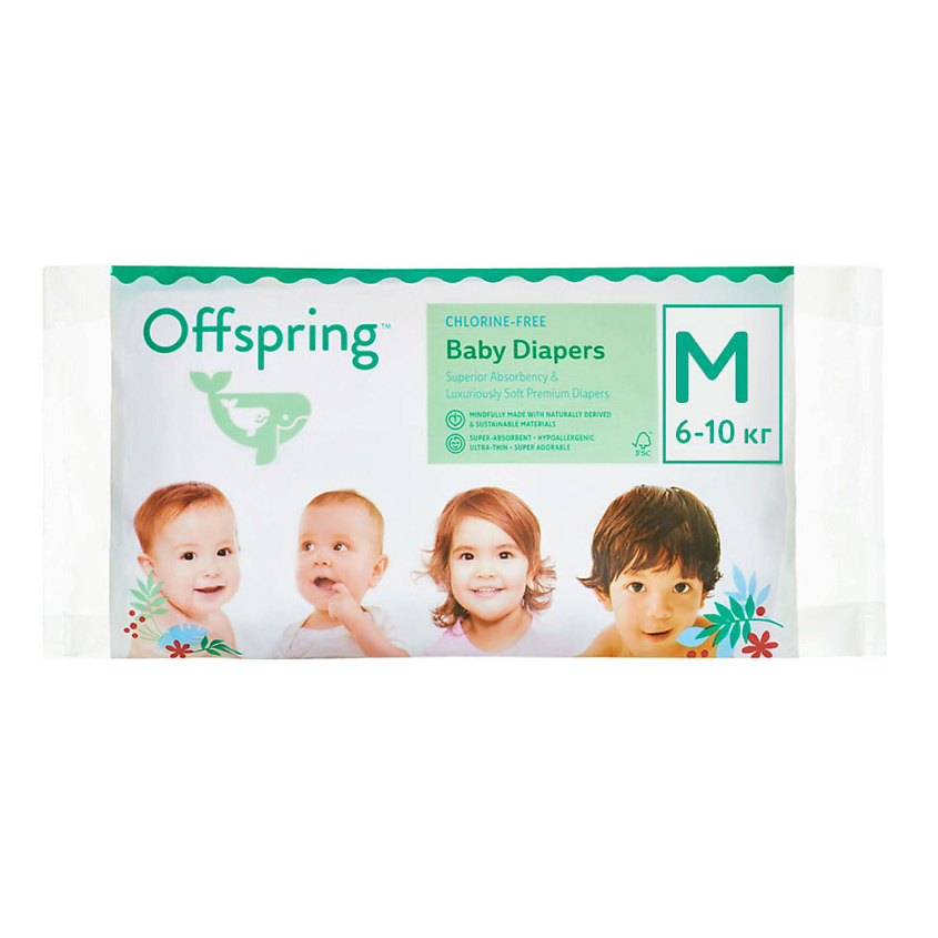 фото Подгузники, travel pack, m 6-10 кг 3 мл offspring